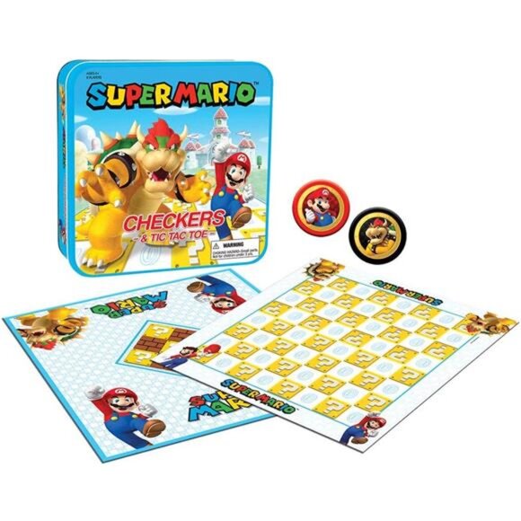 Super Mario Checkers & Tic-Tac-Toe Collector's Game Set for 2 players - Picture 2 of 8